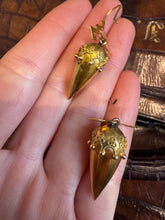 Load image into Gallery viewer, c. 1870 18ct Spiked Etruscan Revival Earrings
