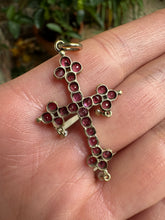 Load image into Gallery viewer, c. 1820 Georgian Gold, Garnet and Pearl Cross Pendant
