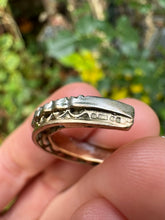 Load image into Gallery viewer, Vintage 9ct Gold Diamond and Ruby Crescent Moon Pendant
