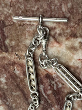 Load image into Gallery viewer, Silver Fancy Corkscrew Single Albert Chain Necklace Dated to 1892
