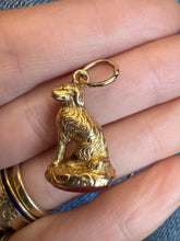 Load image into Gallery viewer, c. 1900 Solid 15ct Gold Dog Fob Seal Pendant
