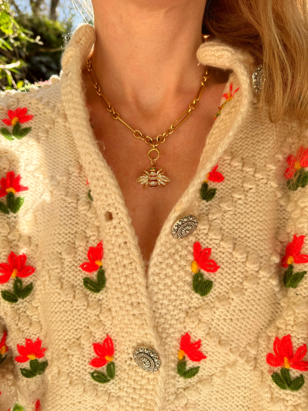 Vintage 18ct, Diamond, Ruby and Emerald Bee Pendant