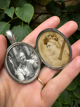 Load image into Gallery viewer, c. 1880 Silver Rope Chain with Enormous Locket
