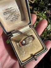 Load image into Gallery viewer, 18ct 3 Stone Old Mine Cut Diamond Ring Dated 1885
