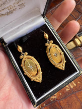 Load image into Gallery viewer, c. 1870 18ct Gold and Old Cut Diamond Etruscan Revival Earrings
