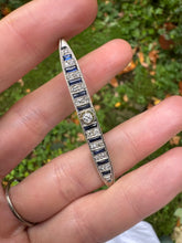 Load image into Gallery viewer, Art Deco Spiky Sapphire and Diamond Pendant
