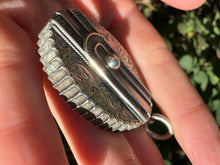 Load image into Gallery viewer, c. 1880 Silver Book Chain Collar Necklace &amp; Button Locket

