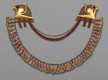 Load image into Gallery viewer, c. 1925 18ct and Enamel Egyptian Revival Collar Necklace

