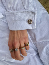 Load image into Gallery viewer, C. 1930 Russian Silver Gilt &amp; Smoky Quartz Cufflinks
