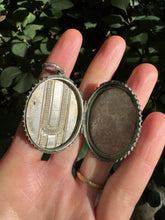 Load image into Gallery viewer, c. 1880 Silver Book Chain Collar Necklace &amp; Button Locket
