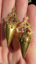 Load image into Gallery viewer, c. 1870 18ct Spiked Etruscan Revival Earrings
