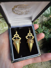 Load image into Gallery viewer, c. 1870 18ct Spiked Etruscan Revival Earrings
