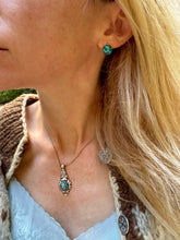 Load image into Gallery viewer, c. 1880 Turquoise Pavé Earrings
