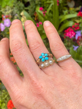 Load image into Gallery viewer, Early Victorian 15ct Gold Turquoise Forget Me Not Ring
