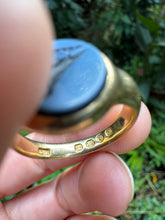 Load image into Gallery viewer, 18ct Gold Sardonyx Raven Signet Hallmarked for 1887
