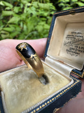 Load image into Gallery viewer, c. 1900 18ct Gold, Diamond and Enamel Mourning Band Ring
