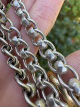 Load image into Gallery viewer, Silver Rollerball Curb Link Chain Dated to 1899

