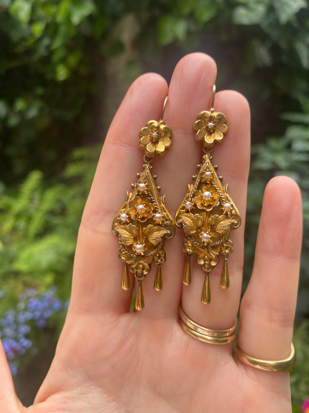 c. 1870 Pinchbeck Drop Earrings