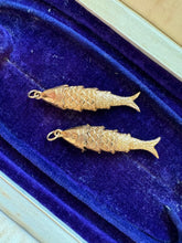 Load image into Gallery viewer, c. 1971 Vintage 9ct Gold Fish Charm or Pendant (Individual or Pair)
