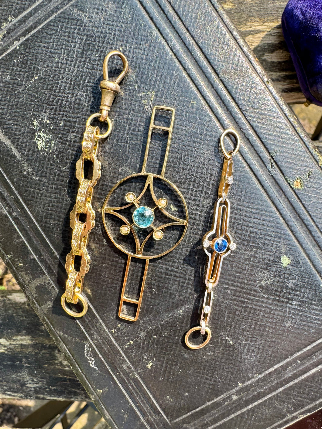c. 1915 12ct Gold and Aquamarine Extender