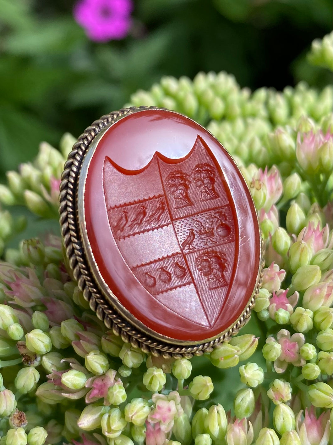 Gobstopper Antique Carnelian Intaglio Seal Ring