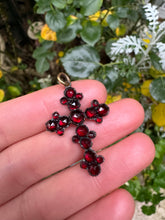 Load image into Gallery viewer, c. 1880 Bohemian Garnet Cross Pendant
