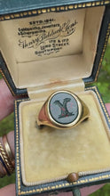 Load and play video in Gallery viewer, c. 1939 18ct and Bloodstone Intaglio Signet Ring
