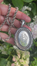 Load and play video in Gallery viewer, c. 1880 Silver Rope Chain with Enormous Locket
