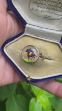 Load and play video in Gallery viewer, c. 1920 Reverse Intaglio Polo Player Equestrian Ring
