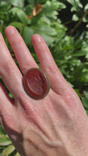 Load and play video in Gallery viewer, Gobstopper Antique Carnelian Intaglio Seal Ring
